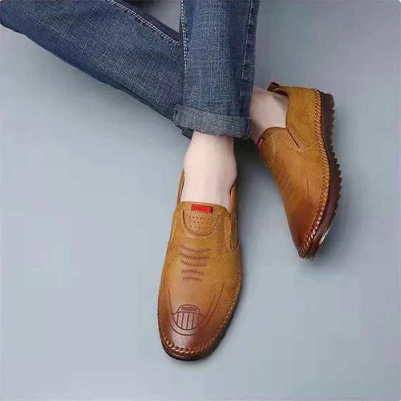 Privazz - Leather Slip-On Moccasins for Men