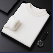 Privazz – Men’s Thick Cashmere Jumper in Solid Colour – High Quality