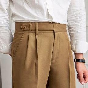 Privazz – Men’s Trousers with Pleat in Light Beige