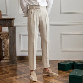 Privazz – Men’s Trousers with Pleat in Light Beige
