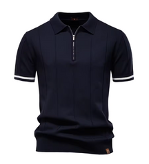 Privazz – Slim Fit Men's Polo with Zip – Minimalist Style and Comfort for Every Occasion