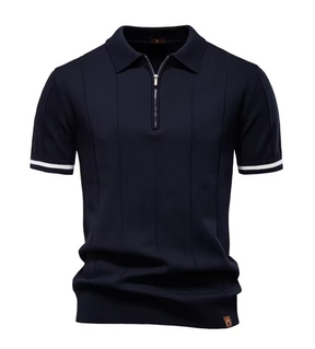 Privazz – Slim Fit Men's Polo with Zip – Minimalist Style and Comfort for Every Occasion