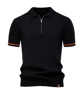 Privazz – Slim Fit Men's Polo with Zip – Minimalist Style and Comfort for Every Occasion