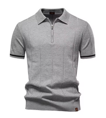 Privazz – Slim Fit Men's Polo with Zip – Minimalist Style and Comfort for Every Occasion