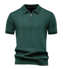 Privazz – Slim Fit Men's Polo with Zip – Minimalist Style and Comfort for Every Occasion