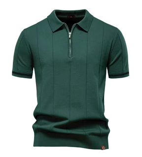 Privazz – Slim Fit Men's Polo with Zip – Minimalist Style and Comfort for Every Occasion