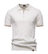 Privazz – Slim Fit Men's Polo with Zip – Minimalist Style and Comfort for Every Occasion