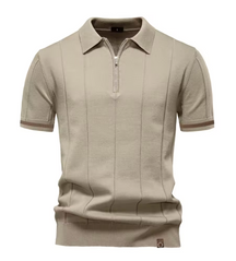Privazz – Slim Fit Men's Polo with Zip – Minimalist Style and Comfort for Every Occasion