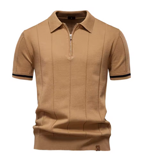 Privazz – Slim Fit Men's Polo with Zip – Minimalist Style and Comfort for Every Occasion