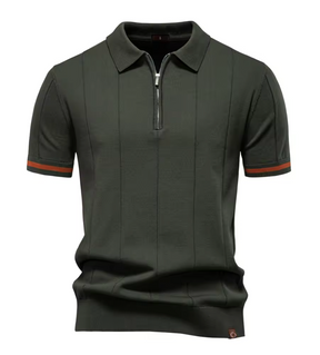 Privazz – Slim Fit Men's Polo with Zip – Minimalist Style and Comfort for Every Occasion