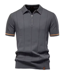 Privazz – Slim Fit Men's Polo with Zip – Minimalist Style and Comfort for Every Occasion