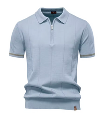 Privazz – Slim Fit Men's Polo with Zip – Minimalist Style and Comfort for Every Occasion