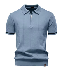 Privazz – Slim Fit Men's Polo with Zip – Minimalist Style and Comfort for Every Occasion