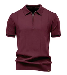 Privazz – Slim Fit Men's Polo with Zip – Minimalist Style and Comfort for Every Occasion