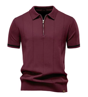 Privazz – Slim Fit Men's Polo with Zip – Minimalist Style and Comfort for Every Occasion