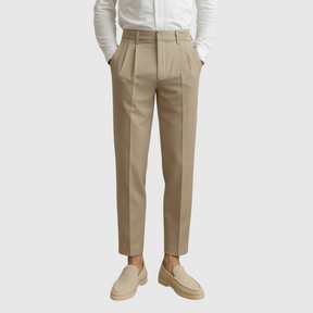 Privazz – Men’s Trousers with Pleat in Light Beige
