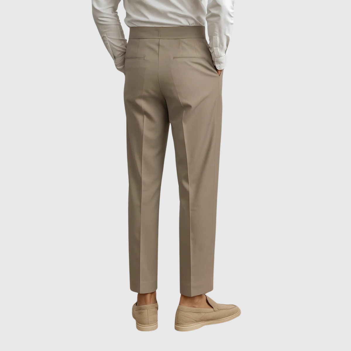 Privazz – Men’s Trousers with Pleat in Light Beige