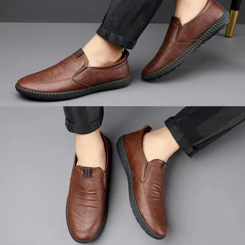 Privazz - Leather Slip-On Moccasins for Men