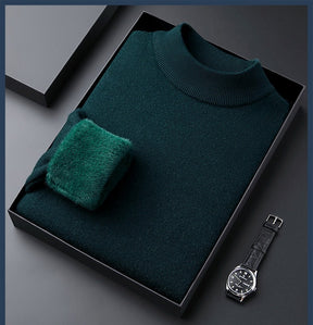 Privazz – Men’s Thick Cashmere Jumper in Solid Colour – High Quality