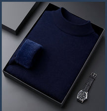 Privazz – Men’s Thick Cashmere Jumper in Solid Colour – High Quality