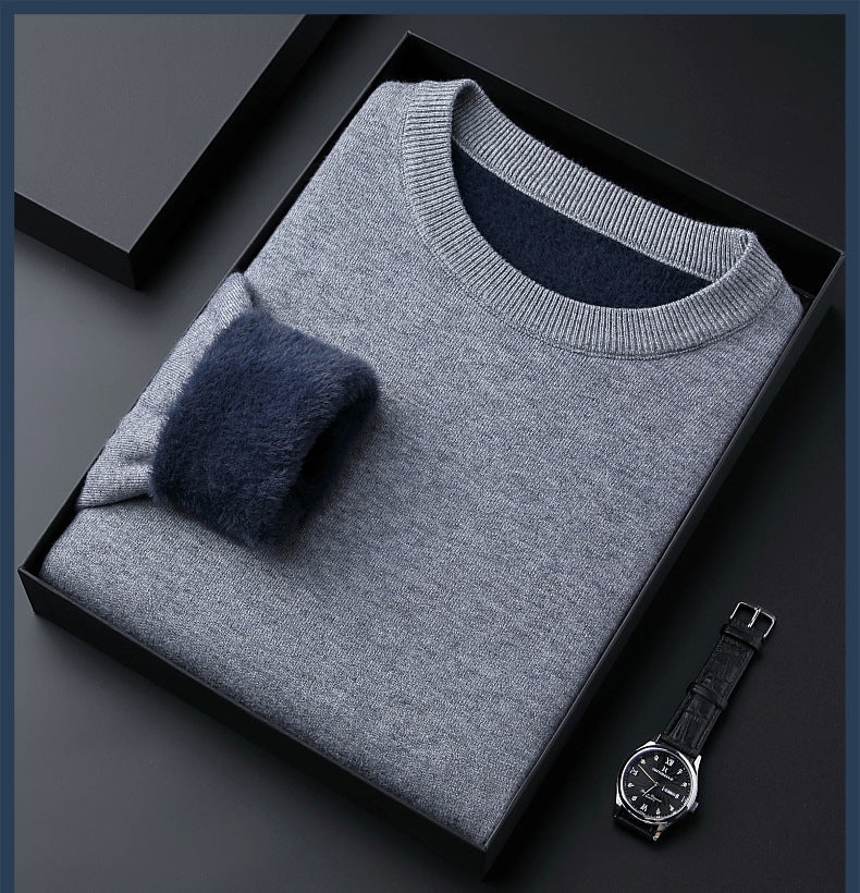 Privazz - Men's Solid Color Thick Cashmere Sweater - High Quality