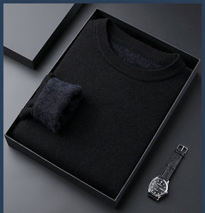 Privazz - Men's Solid Color Thick Cashmere Sweater - High Quality