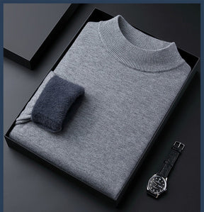 Privazz - Men's Solid Color Thick Cashmere Sweater - High Quality