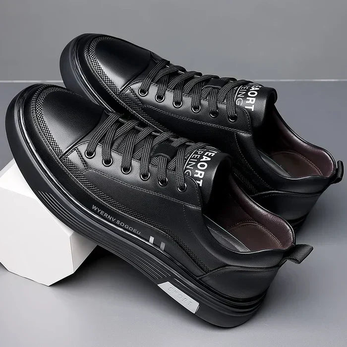 Privazz – Casual Leather Trainers | Flat Sport Style