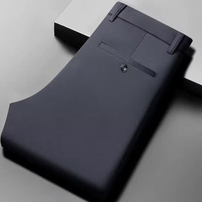 Privazz – Men’s Black Dress Trousers with Stretch Fabric and Adjustable Waist