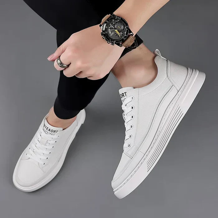 Privazz – Casual Leather Trainers | Flat Sport Style