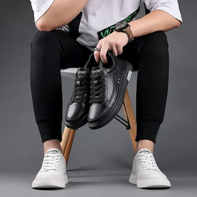 Privazz – Casual Leather Trainers | Flat Sport Style