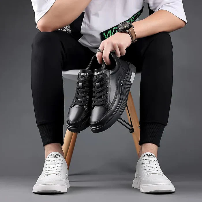 Privazz – Casual Leather Trainers | Flat Sport Style