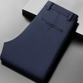 Privazz – Men’s Black Dress Trousers with Stretch Fabric and Adjustable Waist