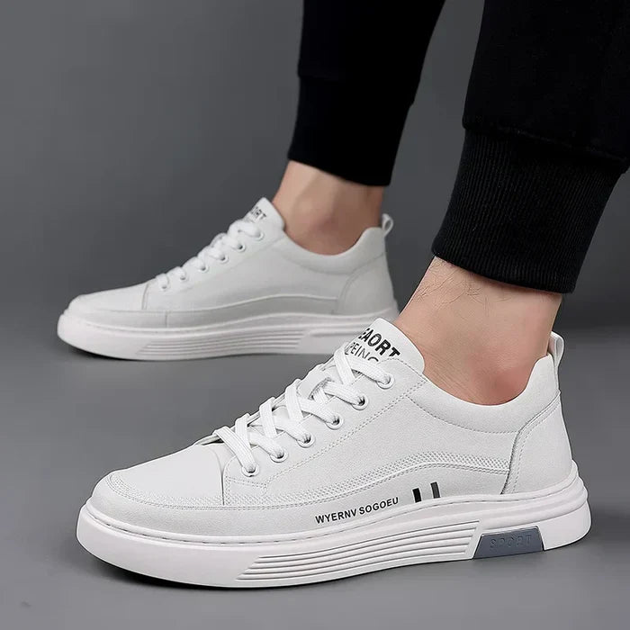 Privazz – Casual Leather Trainers | Flat Sport Style