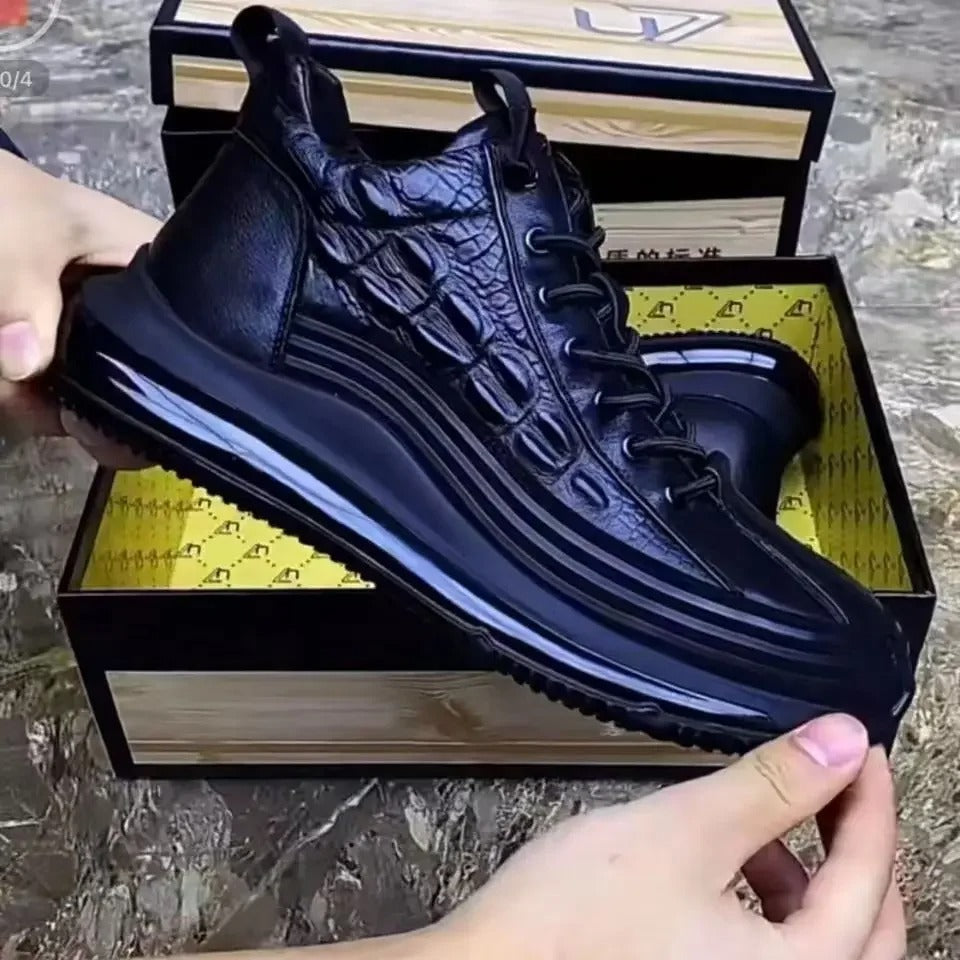 Privazz - Italian Crocodile Print Air Cushion Casual Shoes for Men