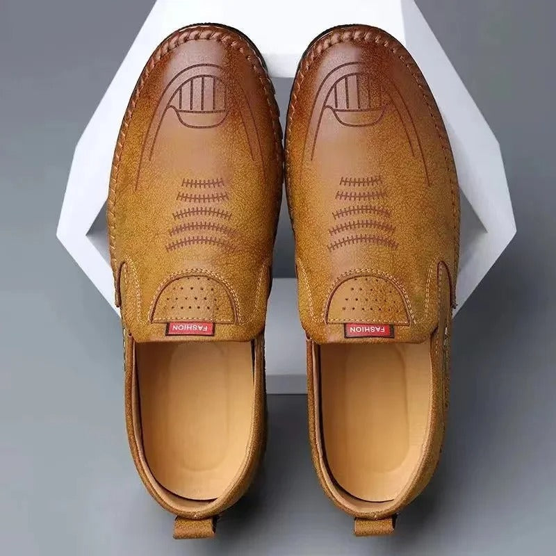 Privazz - Leather Slip-On Moccasins for Men