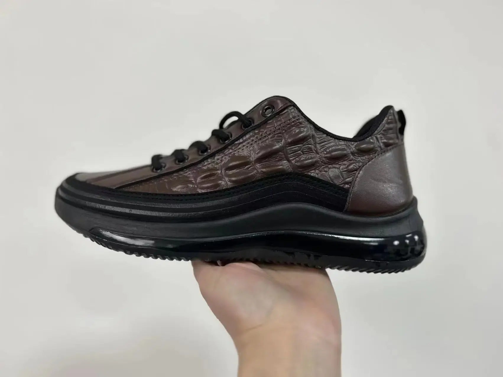 Privazz - Italian Crocodile Print Air Cushion Casual Shoes for Men